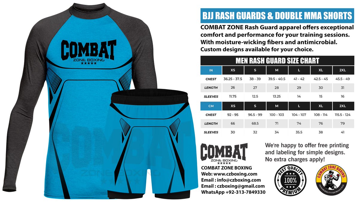 Combat Zone Boxing - Custom Sublimation MMA shorts and rash guards are expertly designed to provide fighters with unparalleled flexibility, durability, and comfort.