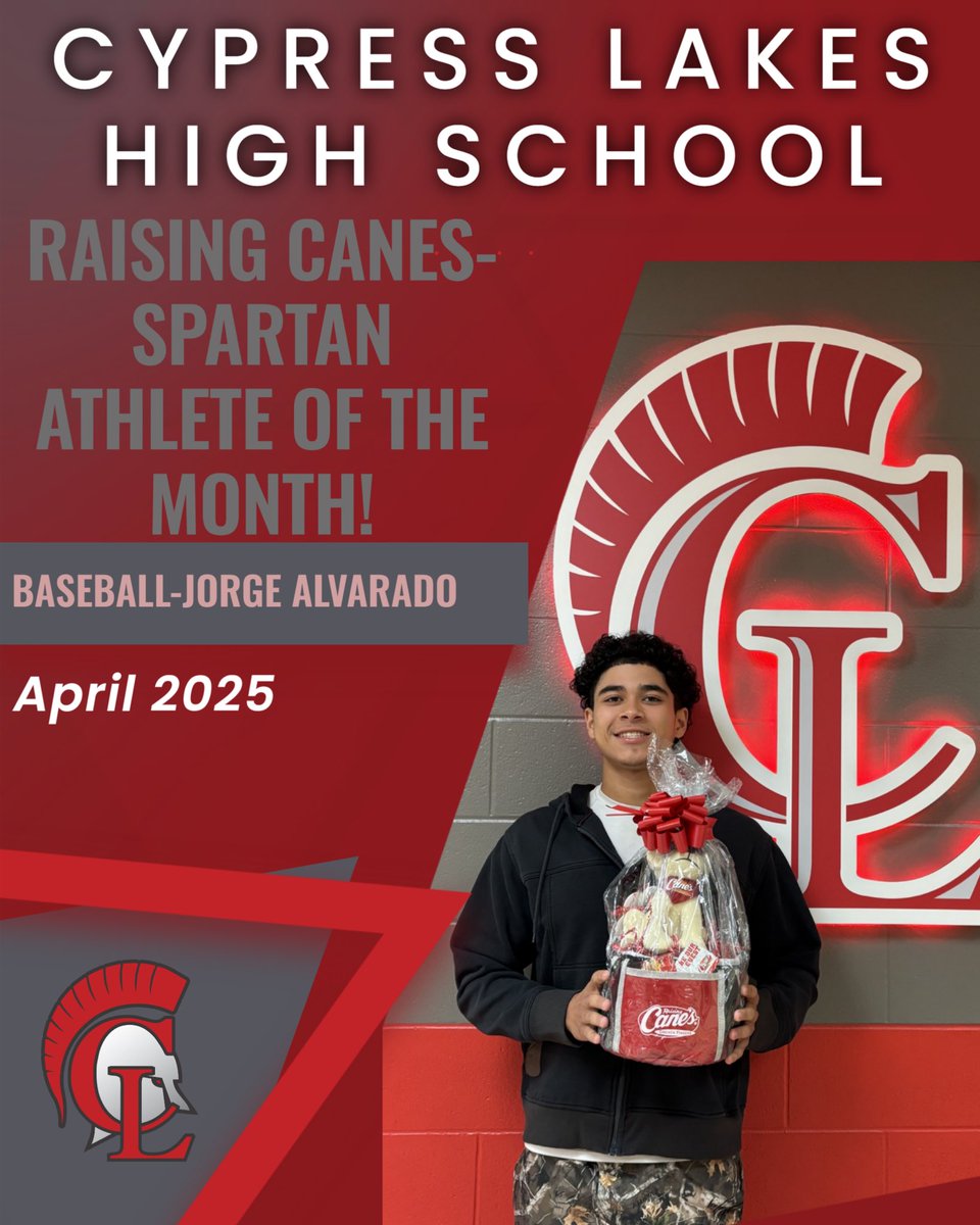 Congratulations to our final Raising Canes Spartan Athletes of the month for 2025! Huge thank you to Canes Copperfield for our Athlete Baskets! #OneLove #WAWG #TIS🛡️