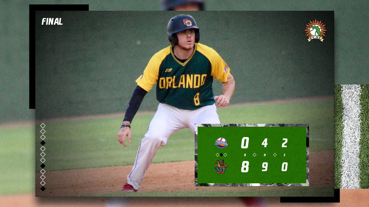 Florida League (@floridaleague) on Twitter photo FINAL from Orlando:
In the <a href="/FCSLSnappers/">Orlando Snappers</a>' debut at Orel Hershiser Field, the home team earns the first run-rule win of the season, an 8-0 win over Winter Garden!
W: <a href="/coby_vallee/">Coby Vallee</a> (<a href="/CCBCCardsSports/">CCBC Catonsville ATH</a>)- 4 IP, 0 R, 6 K
<a href="/HudsonWalburn/">Hudson Walburn</a> (<a href="/JaxStateBB/">Jax State Baseball</a>)- 2/3, 2 1B, BB, 3 R FINAL from Orlando:
In the <a href="/FCSLSnappers/">Orlando Snappers</a>' debut at Orel Hershiser Field, the home team earns the first run-rule win of the season, an 8-0 win over Winter Garden!
W: <a href="/coby_vallee/">Coby Vallee</a> (<a href="/CCBCCardsSports/">CCBC Catonsville ATH</a>)- 4 IP, 0 R, 6 K
<a href="/HudsonWalburn/">Hudson Walburn</a> (<a href="/JaxStateBB/">Jax State Baseball</a>)- 2/3, 2 1B, BB, 3 R