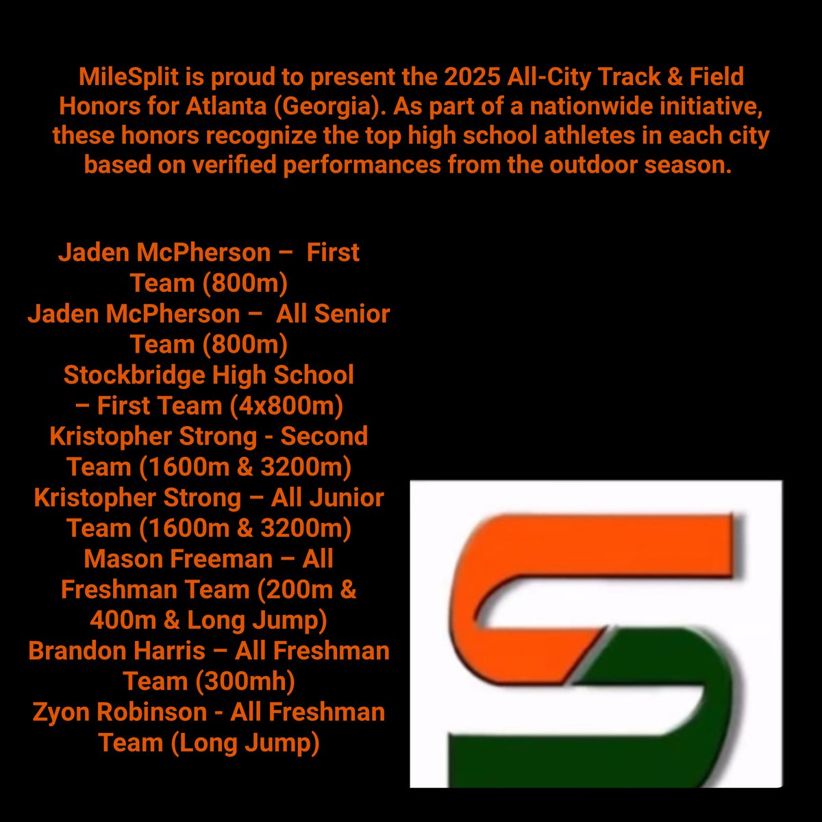 Stockbridge Track_Field & XC (@shs_tigertrack) on Twitter photo MileSplit is proud to present 2025 All-City Track & Field Honors for Atlanta (Georgia)
<a href="/coachbyrd6/">Andre Byrd Ed.S , CAA</a> <a href="/AthleticsHenry/">Henry County Schools Athletics</a> <a href="/DrJamesT/">Dr. James Thornton</a> <a href="/SHS_TIGERTRACK/">Stockbridge Track_Field & XC</a> <a href="/SHS_HCS/">Stockbridge HS (GA)</a> <a href="/HDHSports/">Henry Herald Sports</a> MileSplit is proud to present 2025 All-City Track & Field Honors for Atlanta (Georgia)
<a href="/coachbyrd6/">Andre Byrd Ed.S , CAA</a> <a href="/AthleticsHenry/">Henry County Schools Athletics</a> <a href="/DrJamesT/">Dr. James Thornton</a> <a href="/SHS_TIGERTRACK/">Stockbridge Track_Field & XC</a> <a href="/SHS_HCS/">Stockbridge HS (GA)</a> <a href="/HDHSports/">Henry Herald Sports</a>