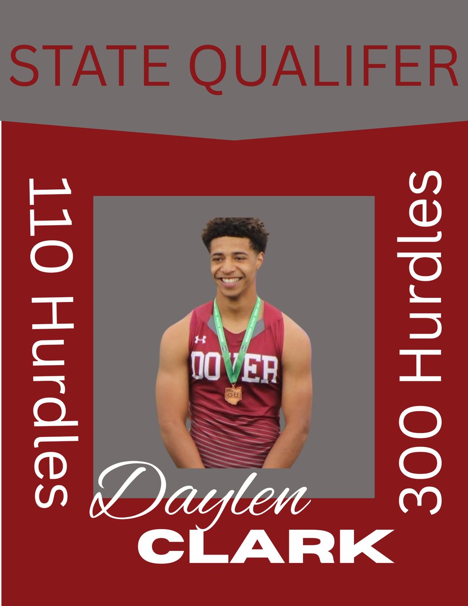 Congrats to Daylen Clark on qualifying in both the 110 Hurdles and the 300 Hurdles for the State Meet!