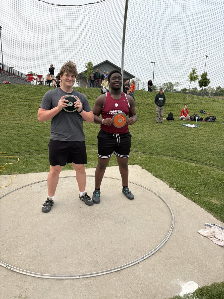 Congrats to Truman and Fabakary for qualifying for state in the discus.  Truman also qualified in the shot put!   Way to go guys and good luck next week in La Crosse!