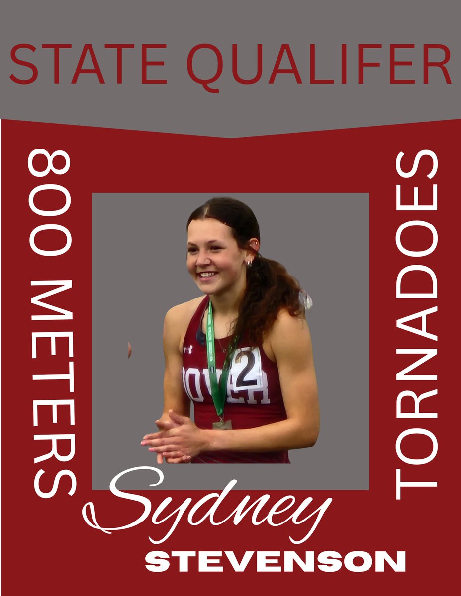 Congrats to Sydney Stevenson for qualifying in the 800 in the State Meet next week!