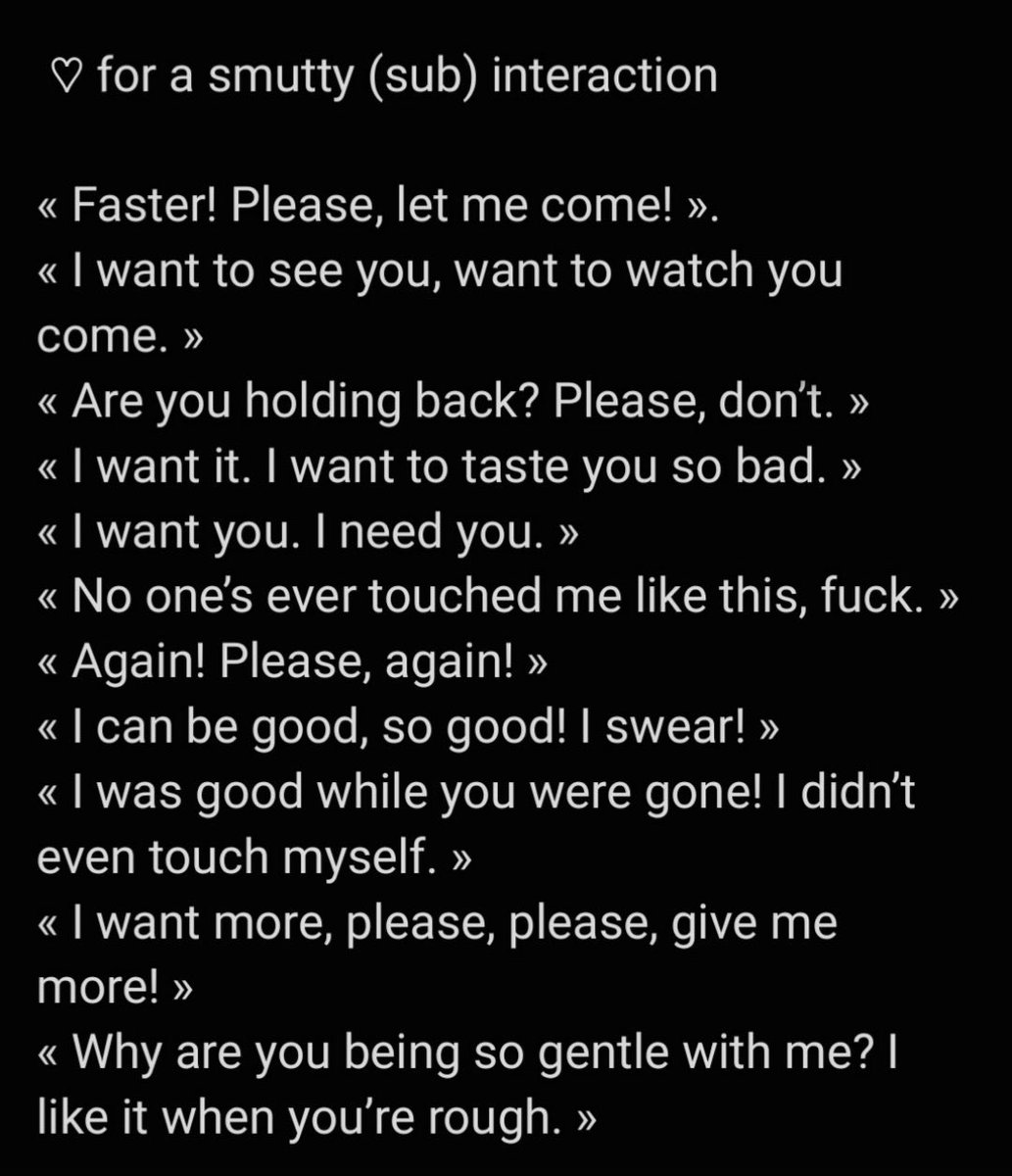 ↺ for a dom interaction

♡ for a sub interaction 

(Will be done in DMs)