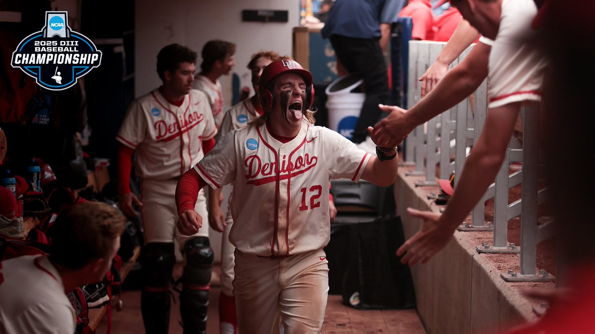 NCAC (@ncac) on Twitter photo No. 2 Denison prevailed over No. 7 Rowan in a 12-10 victory in the opening round of the 2025 <a href="/NCAADIII/">NCAA Division III</a> Baseball Championship in Eastlake, Ohio. The Big Red await the winner of GM 4, No. 3 UW-Whitewater & No. 6 Trinity (TX).
#NCACPride | #d3baseball
📰 | tinyurl.com/fd8ybabu No. 2 Denison prevailed over No. 7 Rowan in a 12-10 victory in the opening round of the 2025 <a href="/NCAADIII/">NCAA Division III</a> Baseball Championship in Eastlake, Ohio. The Big Red await the winner of GM 4, No. 3 UW-Whitewater & No. 6 Trinity (TX).
#NCACPride | #d3baseball
📰 | tinyurl.com/fd8ybabu