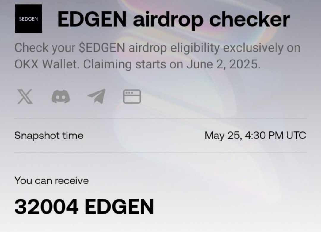PariXbtc's tweet photo. GM!🚨 BREAKING NEWS from @LayerEdge $EDGEN Checker is LIVE! 🪂

On 2nd June #LayerEdge is coming On Binance Alpha! P.S. Price Prediction is (0.10$)

Eligibility checker is open at https://t.co/5Zwy5YUhni

Use our wallet to check your airdrop amount and get ready to claim on June 2...

How much do you get? Drop below in comments ⤵️ @KaitoAI #Edgen #Airdrop @giverep
