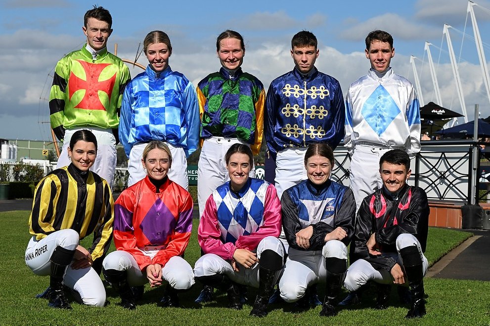 NEXT GEN: Eleven of the 24 riders in action at Rosehill are apprentices - (back L-R) Ben Osmond, Coriah Keatings, Rebecca Bronett Prag, Jace McMurray, Zac Wadick, (front) Anna Roper, Siena Grima, Shayleigh Ingelse, Molly Bourke &amp; Braith Nock (plus William Stanley, absent). 💪