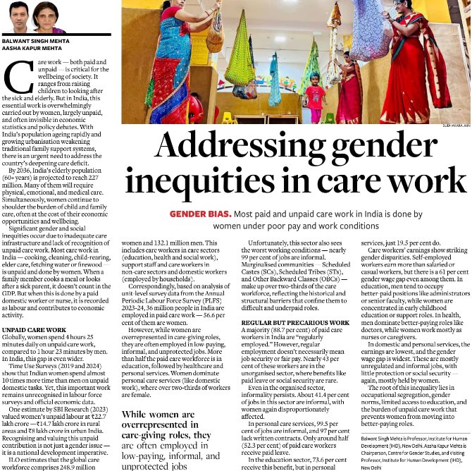📝 New in <a href="/businessline/">businessline</a>  IHD’s <a href="/Balwant15434661/">Balwant Singh Mehta</a> &amp; Aasha Kapur Mehta unpack India's care work crisis.
🔗 [Link to article] thehindubusinessline.com/opinion/addres…

#CareWork #GenderJustice #UnpaidWork #IHD #LabourRights
