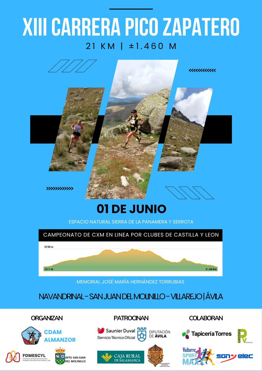 Un año duro de planificación y de ilusiones que se resuelven en un día
Gracias equipo organizador de  #XIIICarreraPicoZapatero Campeonato de CyL CxM en línea por Clubes 3ª Prueba XIX Copa CyL carreras en línea
<a href="/FDMESCYL/">Montaña CyL</a>
¡Qué la fuerza os acompañe corredor@s disfrutad+ precaución!