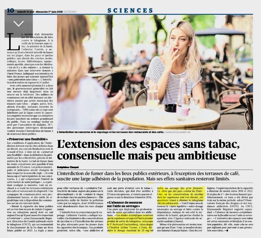 Pr . B Dautzenberg (@prdautzenberg) on Twitter photo le Figaro du 31 mai journée mondiale sans tabac. Bravo pour avancer vers des lieux sans tabac mais la réflexion sur le taux de Nicotine doit rester une réflexion et surtout ne pas entrer en vigueur aussi longtemps qu’il restera des cigarettes le Figaro du 31 mai journée mondiale sans tabac. Bravo pour avancer vers des lieux sans tabac mais la réflexion sur le taux de Nicotine doit rester une réflexion et surtout ne pas entrer en vigueur aussi longtemps qu’il restera des cigarettes