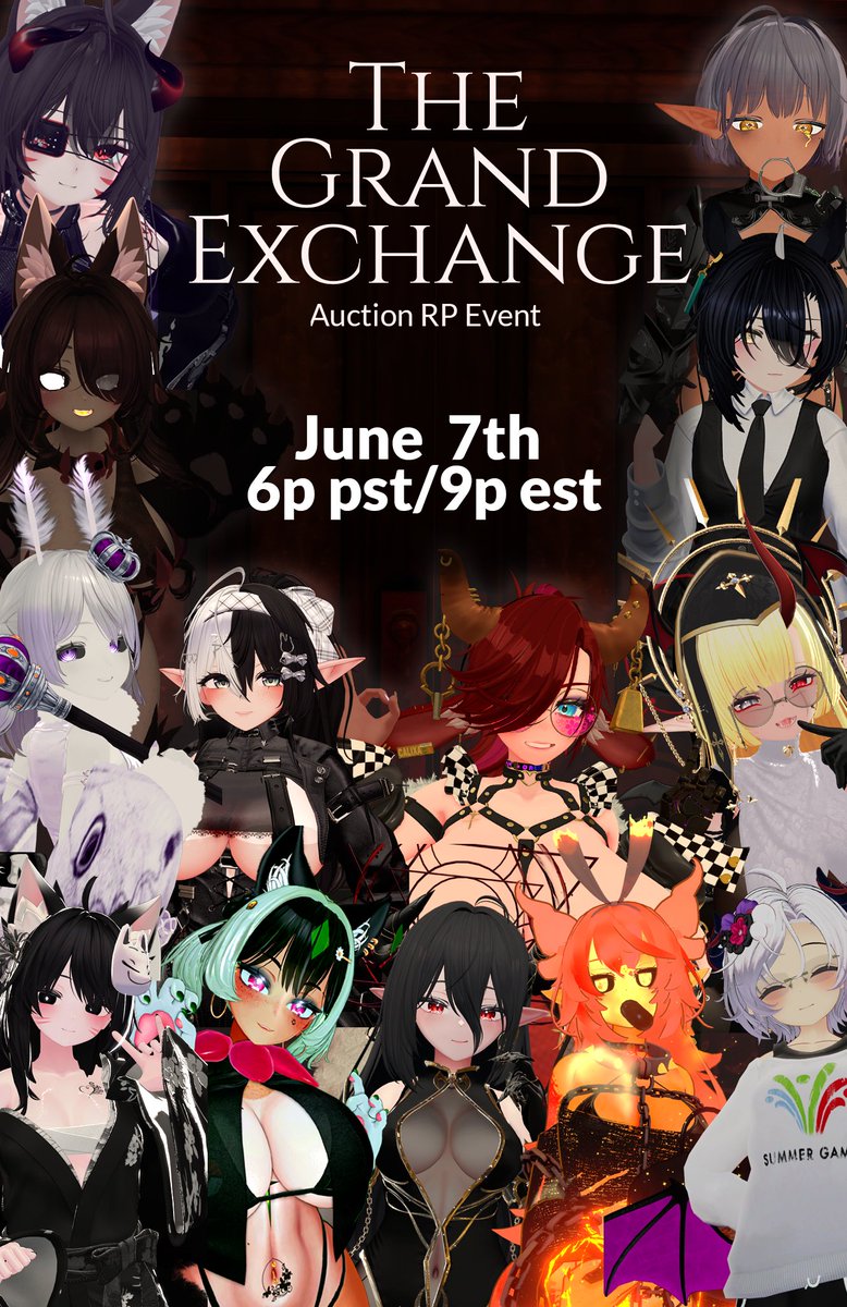 haruinvr's tweet image. ✨【Grand Opening Event】 ✨
VRChat RP Event
🧐The inventory stands at attention and prepared for the most distinguished of clientele...
🖊️RSVP here🖊️
forms.gle/Ln9Yozwwxcq6F6……
Spot are limited to participate.
#GrandExchangeVRC