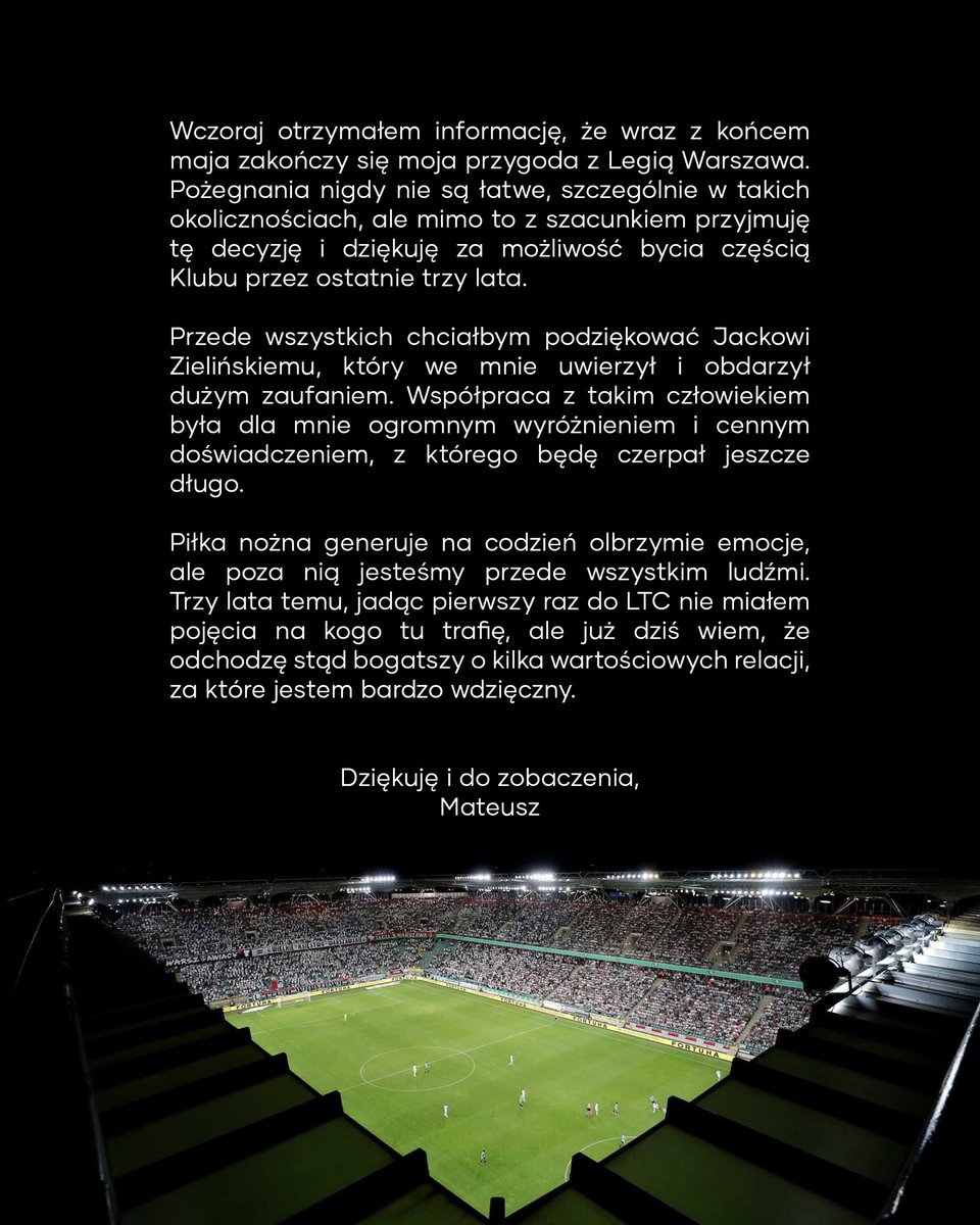 dziękuję, <a href="/LegiaWarszawa/">Legia Warszawa 🏆</a> 👋🏻