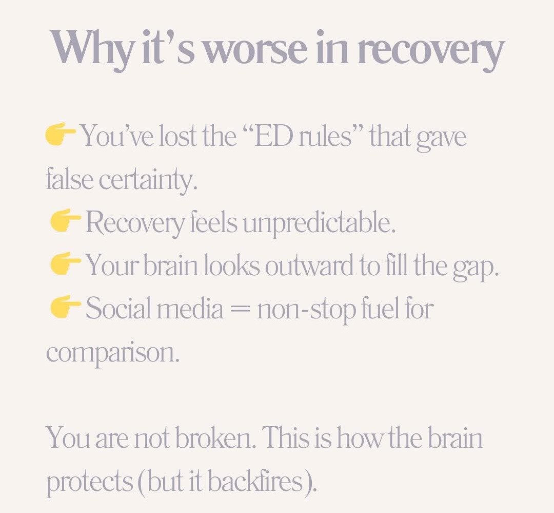Debbie8t5's tweet image. The Comparison gremlin in recovery. I struggle a lot with this on social media and in real life situations. Partially I think because of my long history of binging, means I struggle to know what a "normal" portion is and I always consider mine is too large...