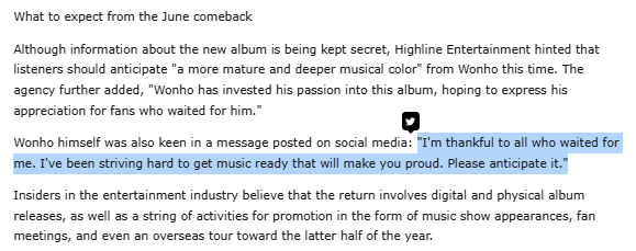 ๐๐โ์๋r ๐ .-- --- -. .... --- ๐ป๐ถ Fan Account (@maxweneer) on Twitter photo ๐ฐK-Pop artist Wonho sets highly praised June comeback
"This album will show a new side of Wonho that fans have never seen before"
"a more mature and deeper musical color"
๐timesofindia.indiatimes.com/articleshow/12โฆ
#์ํธ #WONHO <a href="/official__wonho/">WONHO Official</a> <a href="/official_WH_jp/">WONHO Official JAPAN</a> ๐ฐK-Pop artist Wonho sets highly praised June comeback
"This album will show a new side of Wonho that fans have never seen before"
"a more mature and deeper musical color"
๐timesofindia.indiatimes.com/articleshow/12โฆ
#์ํธ #WONHO <a href="/official__wonho/">WONHO Official</a> <a href="/official_WH_jp/">WONHO Official JAPAN</a>