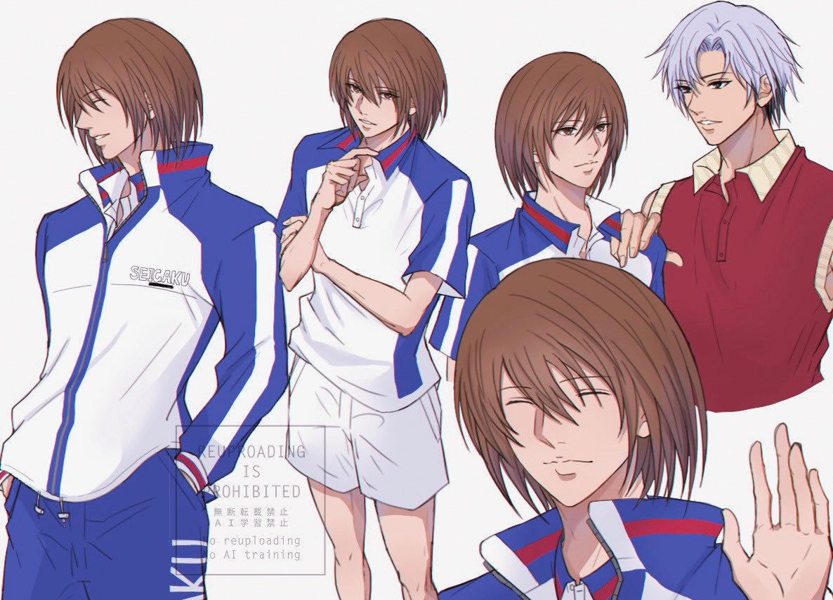 不二先輩練習＋佐伯✏️不二先輩がポケットに手を入れてるの好きだな☺️