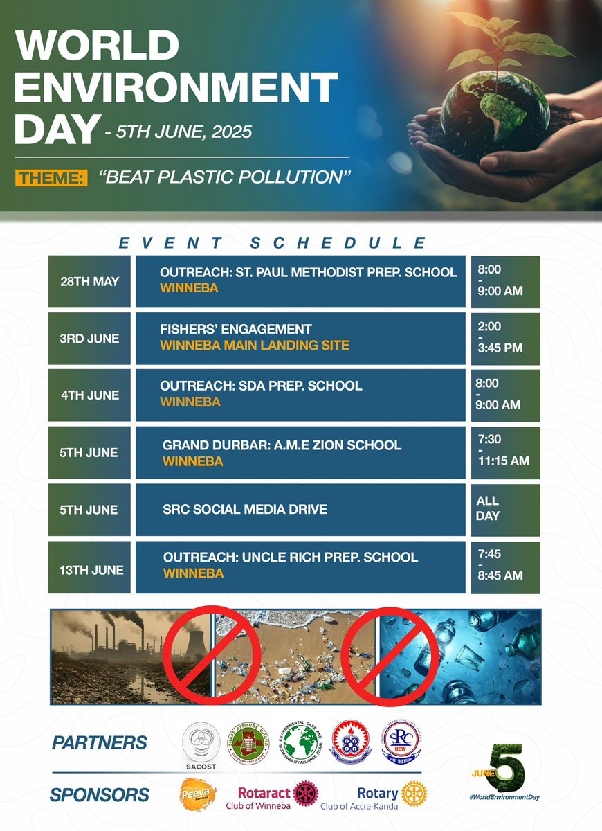 📍📍📍JUST IN📍📍📍
The 30th SRC Administration Joins Forces with SACOST, Shape Attitude Ghana, and Partners to Commemorate World Environment Day – June 5, 2025

#30thadministration