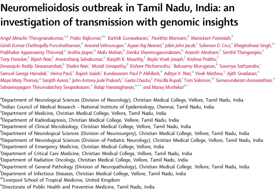 An intriguing case report published recently <a href="/OffCMCVellore/">CMC Vellore</a> Clusters of Neuromelioidosis 🧠cases in 2023-A deadly brain infection killed 8 people with potential iatrogenic source linked to single dental clinic after invasive dental procedure using repeated same saline&amp;instruments