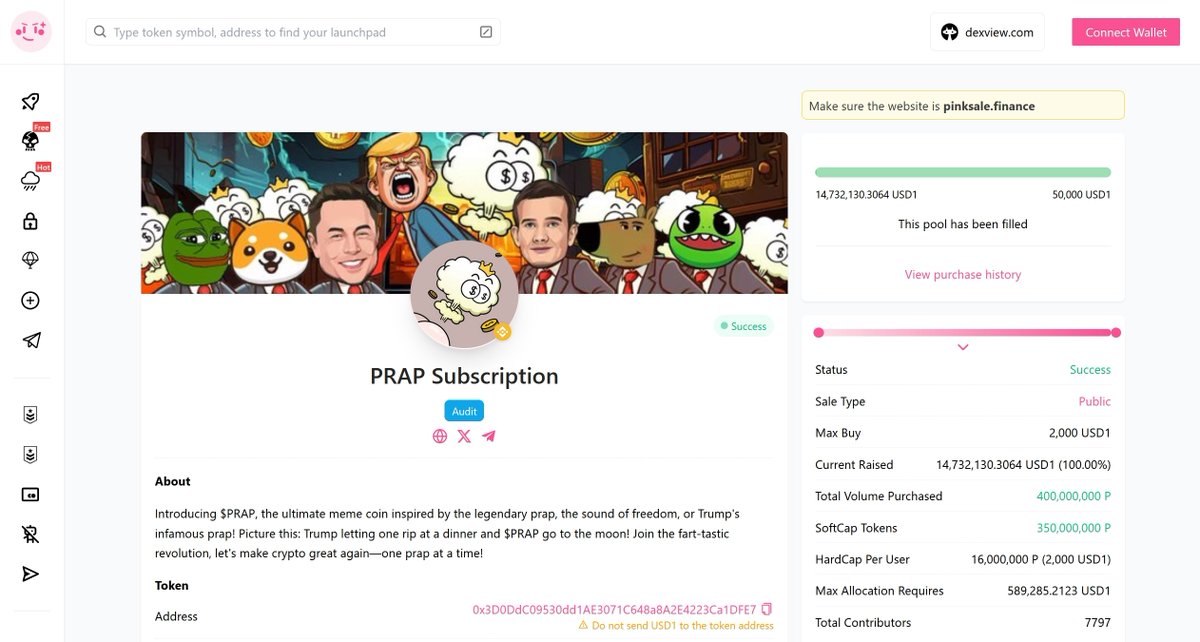 pinkecosystem's tweet photo. 🔥The team from @Isprapping have just smashed the previous raise record for our Subscription protocol raising just short of 15 million dollars!

👉Pinksale investors are hungry and Prap shows their eagerness to support strong teams!

https://t.co/KM4tIt8G4D https://t.co/esxxLWjhcm