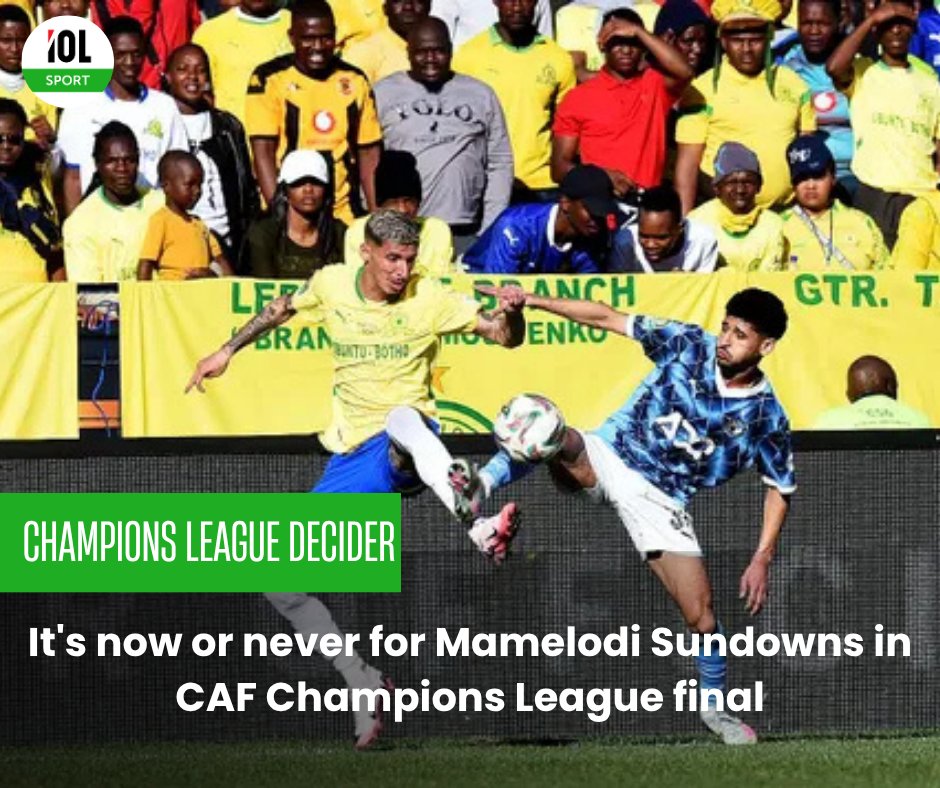 IOL's tweet image. Having conceded an away goal in the first leg of the CAF Champions League final, Mamelodi Sundowns will face an uphill battle in the return leg against Pyramids FC in Cairo on Sunday.
#soccer #mamelodisundowns #pyramidsfc #CAFCL #ChampionsLeagueFinal @iolsport
Read on