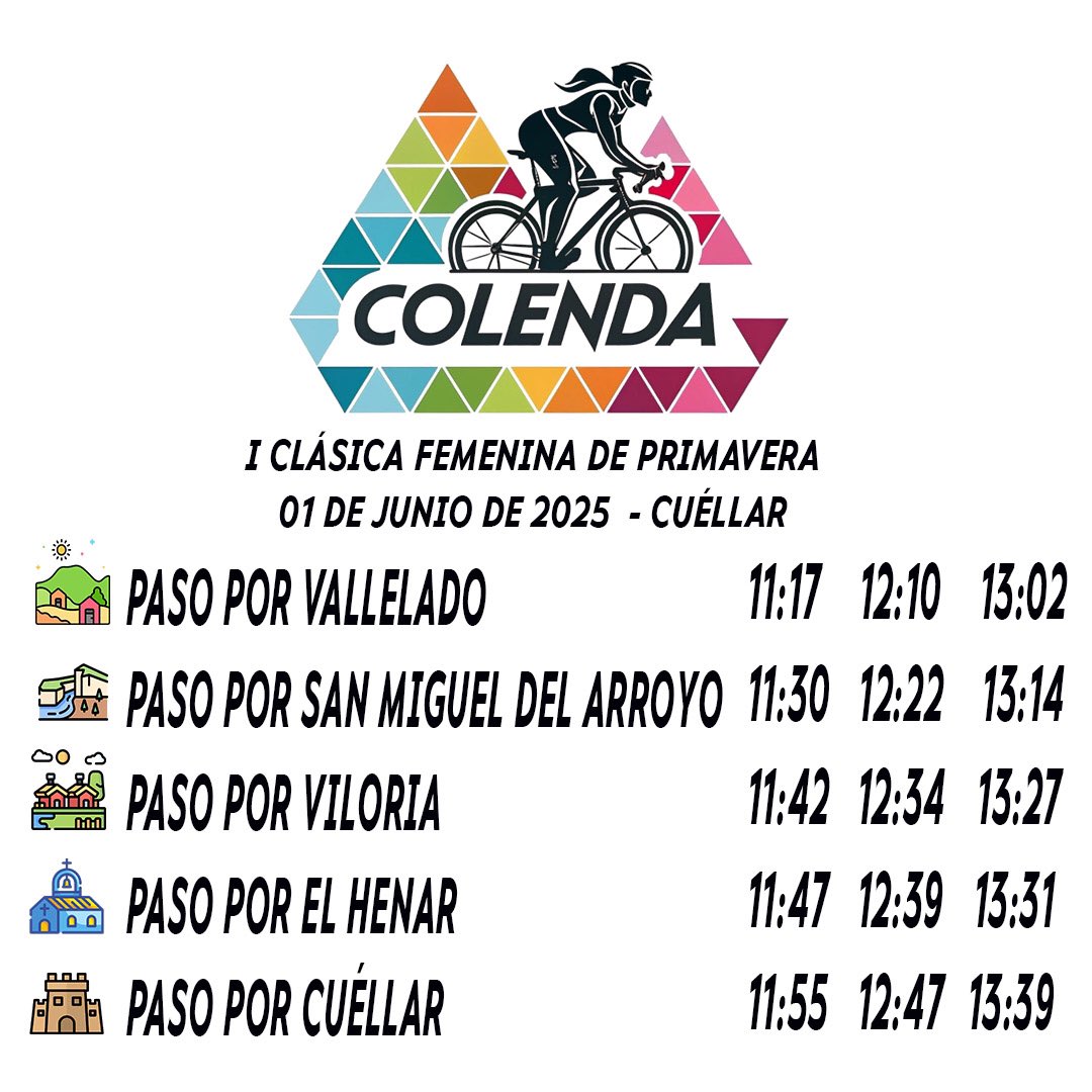 Hora de paso del #GPColenda por lugares de interés de la comarca de #Cuellar