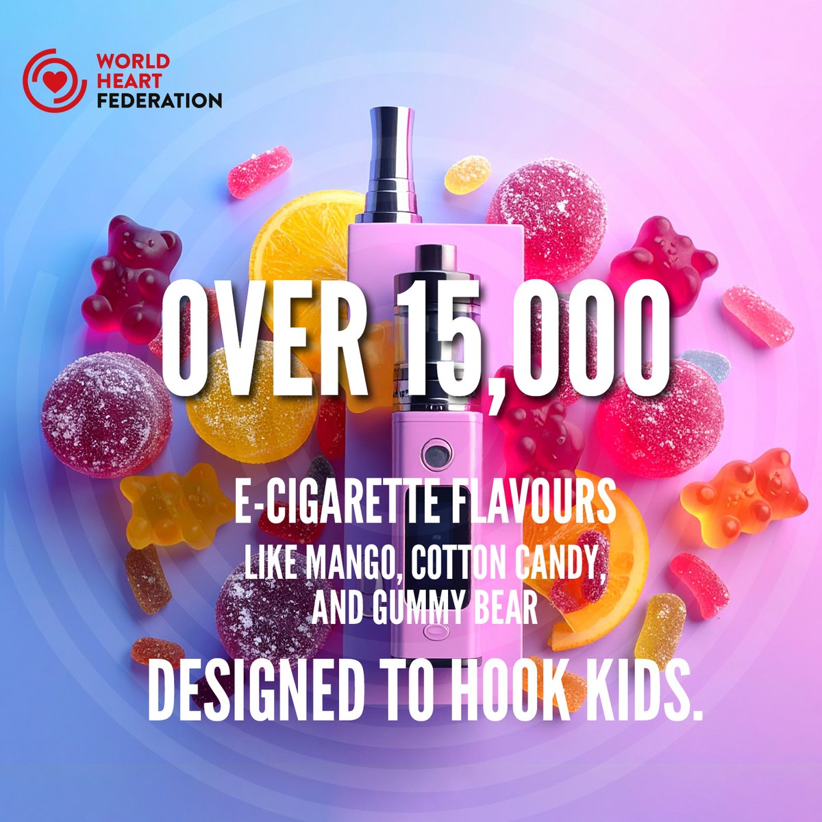 Did you know that over 15,000 candy and fruit-flavored e-cigarettes are on the market? 

That's not by accident. That's marketing, aimed at kids.

Today on #WorldNoTobaccoDay, let's raise our voices to protect the next generation. Their health is not for sale.