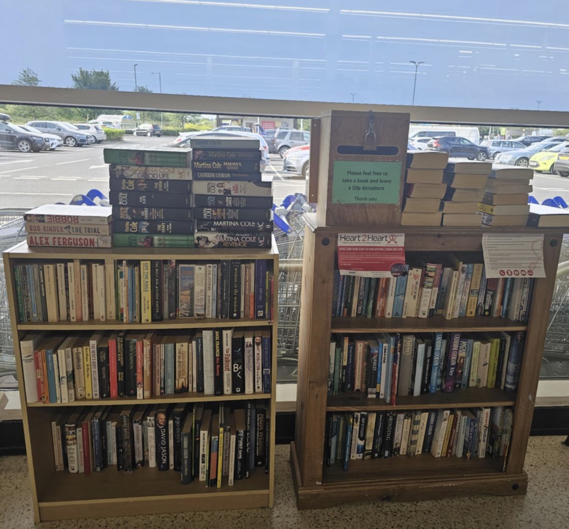 Jayne Biggs (@jayne1412) on Twitter photo A lovely lady contacted me, she had two boxes of books, she just been over re-stocked the shelves for me at Tesco’s Great Yarmouth, even took a photo. If you enjoy reading <a href="/MartinaCole/">Martina Cole</a> on the top left shelf there are lots, all hardbacks. 50p min donation. #defibrillators #books A lovely lady contacted me, she had two boxes of books, she just been over re-stocked the shelves for me at Tesco’s Great Yarmouth, even took a photo. If you enjoy reading <a href="/MartinaCole/">Martina Cole</a> on the top left shelf there are lots, all hardbacks. 50p min donation. #defibrillators #books
