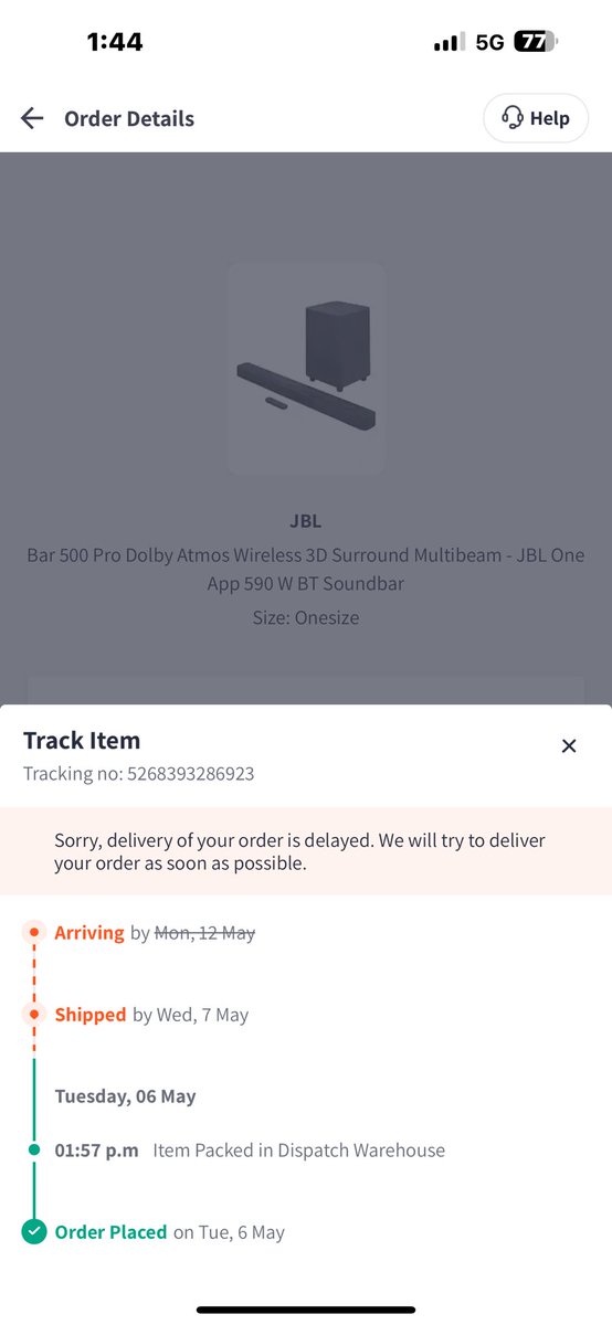 MarshallRapper's tweet image. @jagograhakjago @myntra My order (ID # 1298385 26756323720801) has been stuck since May 6th. It was supposed to arrive by May 12th, but today is May 31st—no delivery, no update, and I can’t cancel it either. Please cancel it and refund the amount. #MyntraSupport