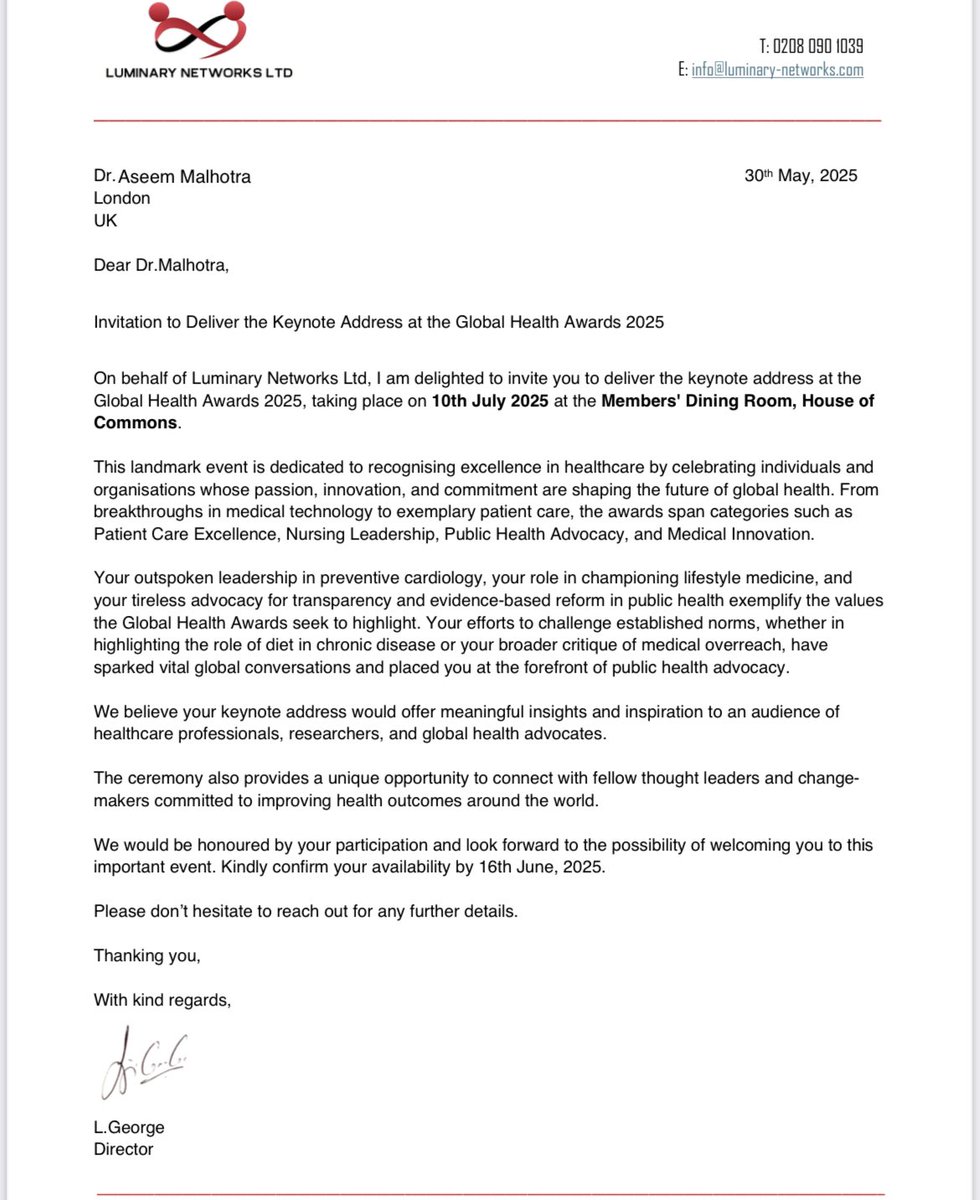 Pleasantly surprised to receive this but a very positive sign for the movement towards greater transparency in medicine. Honoured to accept this invitation at the U.K. parliament. 

‘First they ignore you, then they laugh at you, then they fight you, then you win’ 

👊👊👊