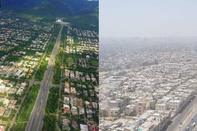 The tale of two cities 
🌳🌲🌴
Islamabad vs Karachi 
Plant trees for clean and green Pakistan 💚 
#Monsoon2025