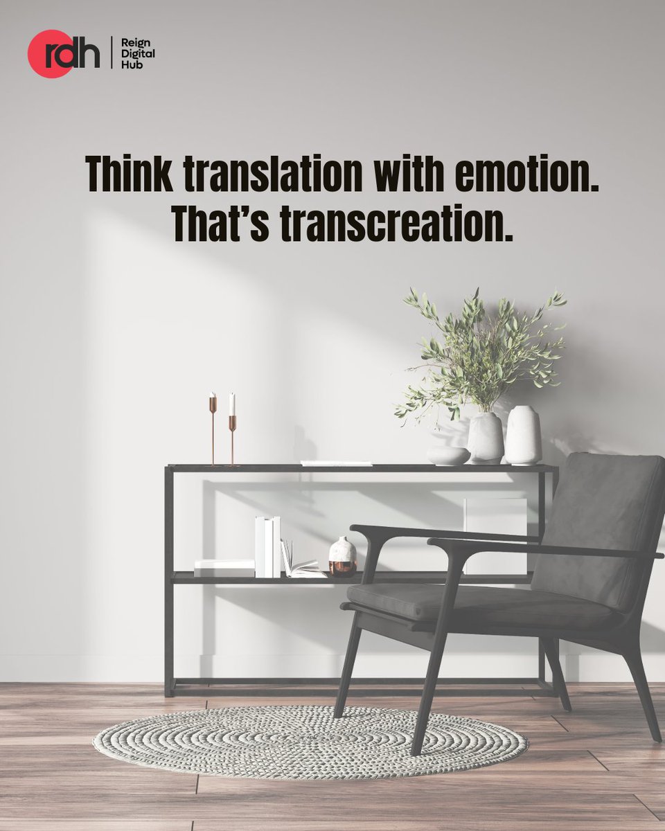 Reigndh's tweet image. Think translation with emotion. That’s transcreation. 💡 Swipe to know more!

Call: +91 6350469691
Visit: reigndigitalhub.com

#marketing #marketingideas #digitalmarketingservices #reigndigitalhub #transcreation