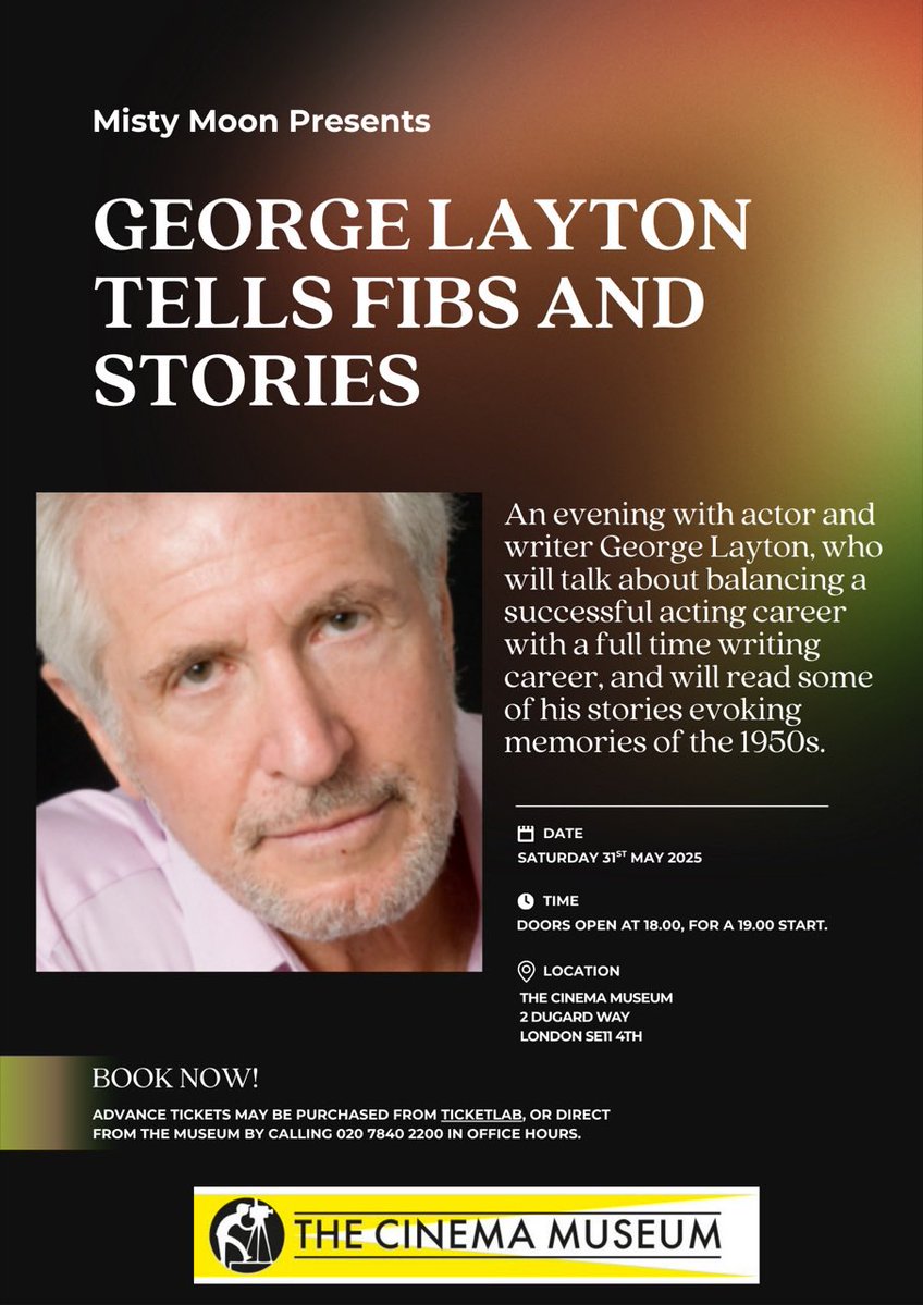 Misty Moon (@mistymoonevents) on Twitter photo Misty Moon’s Summer season continues tonight <a href="/CinemaMuseum/">The Cinema Museum</a> with <a href="/Thegeorgelayton/">George Layton</a> Telling Fibs and Stories….. this is a very special show celebrating 50 years of The Fib on the national curriculum Doors: 6pm Gig: 7pm very limited tickets still available cinemamuseum.org.uk/2024/misty-moo… Misty Moon’s Summer season continues tonight <a href="/CinemaMuseum/">The Cinema Museum</a> with <a href="/Thegeorgelayton/">George Layton</a> Telling Fibs and Stories….. this is a very special show celebrating 50 years of The Fib on the national curriculum Doors: 6pm Gig: 7pm very limited tickets still available cinemamuseum.org.uk/2024/misty-moo…