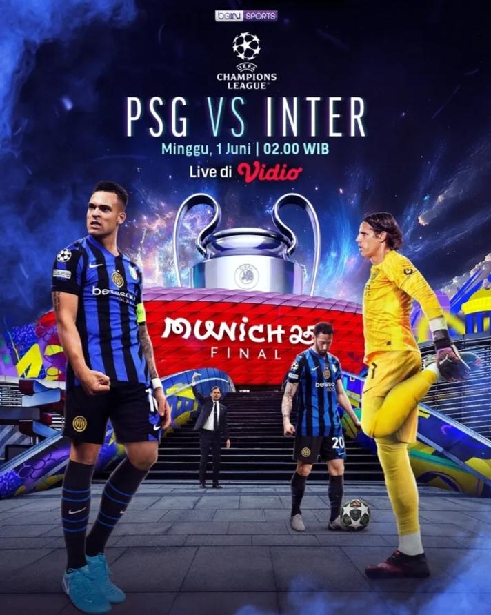 uefa champions league 2024/25 final 
paris saint-germain vs internazionale 
minggu 1 juni 2025 
di stadion arena allianz munchen jerman 
live streaming vidio 
live hanya di sctv