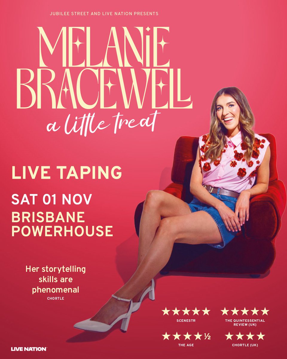 Brisbane! Much like the Olympics, you have won the bid to host my special taping for 2025! Did you miss my latest show “A Little Treat”? Were you waiting for me to get nominated for a big comedy award to book? Well it’s your lucky day! 

premier.ticketek.com.au/events/BMELBRA…