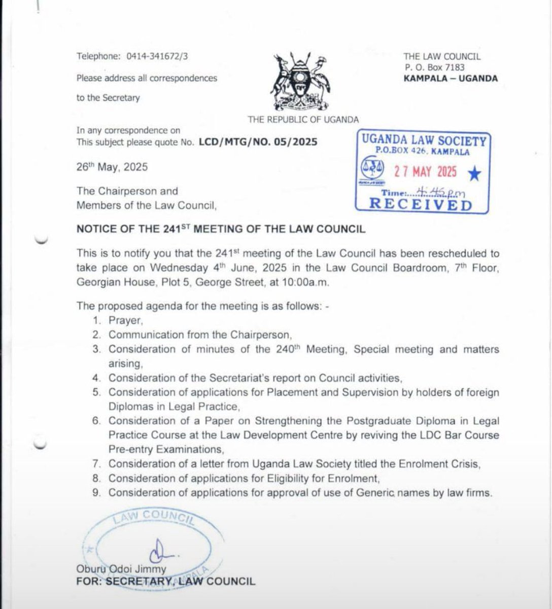 On number 6, unless some people think like cockroaches, Pre-entries should be uniform and standardised and be introduced at law schools in Universities NOT at LDC.

What will be the fate of Ugandans who have done their 4 years at Bachelors and fail your LDC Pre-entries?
Get real!