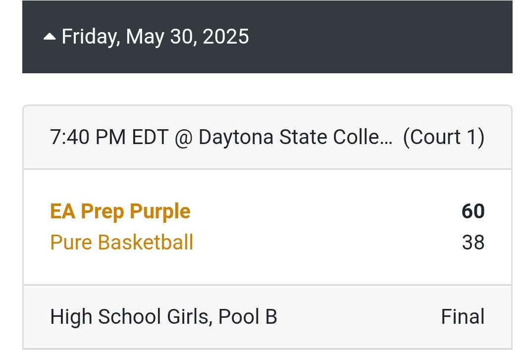 E.A. Lady Stars (@ealadystars1) on Twitter photo P32 League Daytona
E.A. Lady Stars-Purple def Pure Basketball 60-38.
<a href="/p32league/">P32 League</a> <a href="/MrCoachBridges/">The_Coach_Bridges</a> P32 League Daytona
E.A. Lady Stars-Purple def Pure Basketball 60-38.
<a href="/p32league/">P32 League</a> <a href="/MrCoachBridges/">The_Coach_Bridges</a>