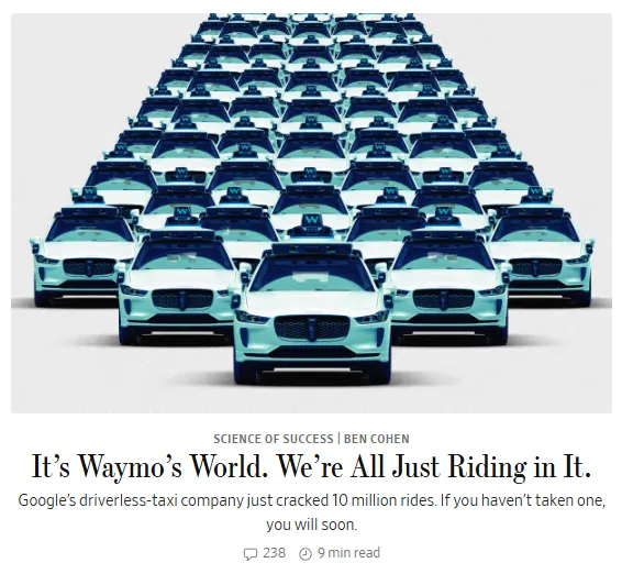 MarioNawfal's tweet photo. WSJ HYPES WAYMO AS THEIR ROBO-TAXI LITERALLY DROWNS ITSELF

Nothing says "superior autonomous driving" like driving your passenger straight into flood waters. 

Waymo: We'll get you there... eventually... possibly underwater.

Source: WSJ, Tatty_Daddy on TT