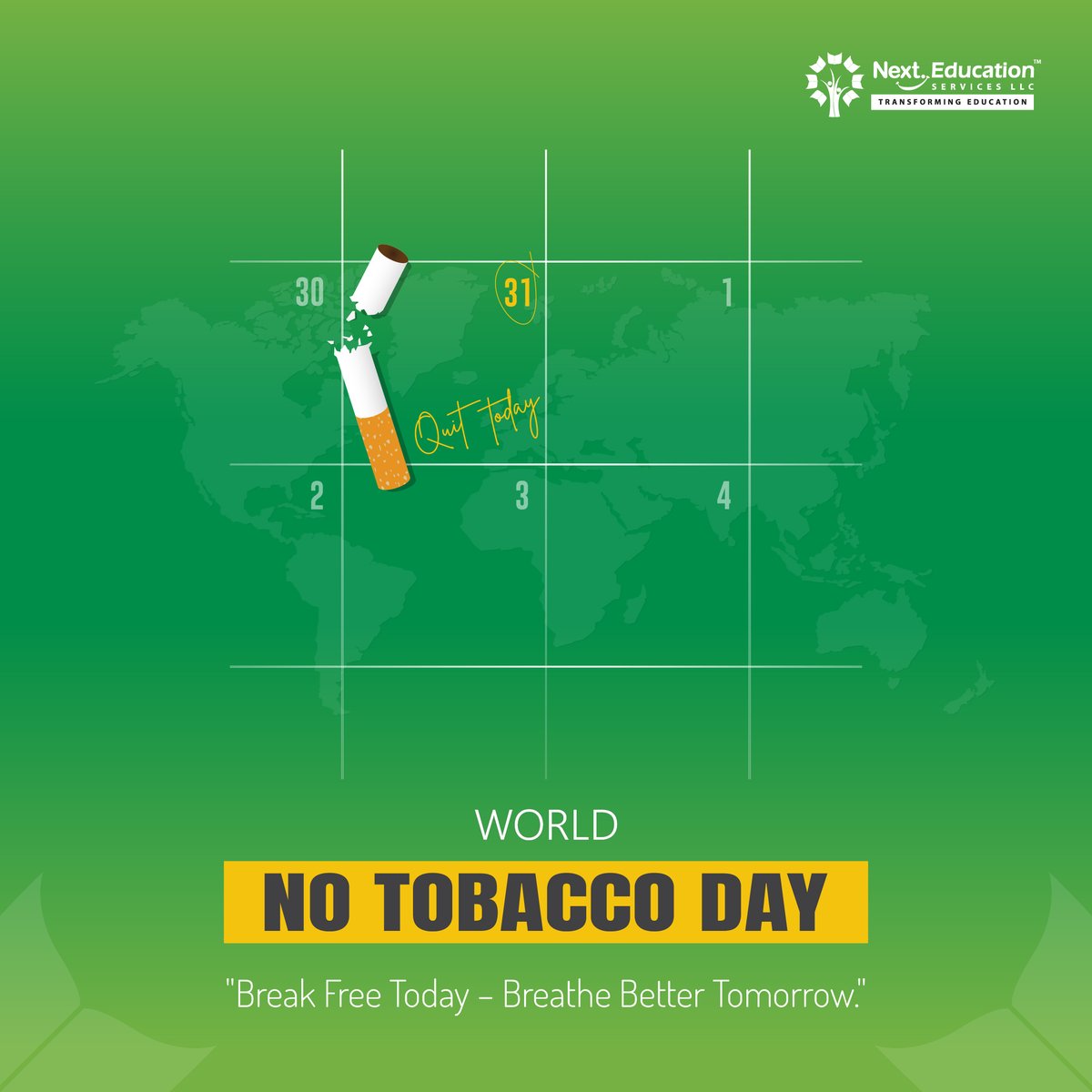 NextEducationAE's tweet image. Tobacco use harms not just the smoker but everyone around them, affecting both health and quality of life. On World No-Tobacco Day, let’s raise awareness and support each other in making healthier, smoke-free choices. #WorldNoTobaccoDay #LungHealth #NextEducation