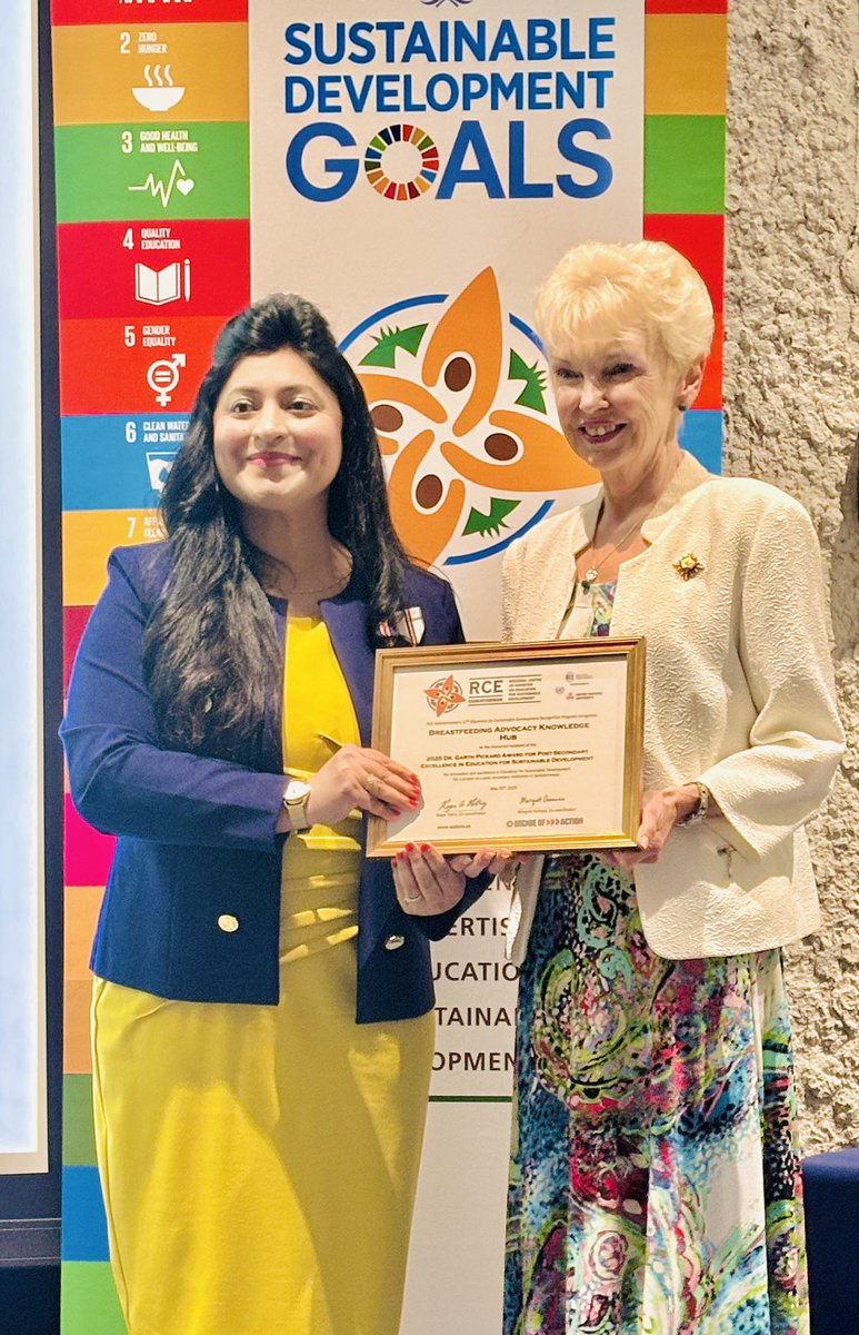 Honored to receive the “2025 Dr. Garth Pickard Award” and “RCE-SK Education for #Sustainable #Development Recognition Award” from RCE Saskatchewan that were presented by the #Saskatchewan's Lieutenant Governor, in recognition of the impact of my #breastfeeding #advocacy project.