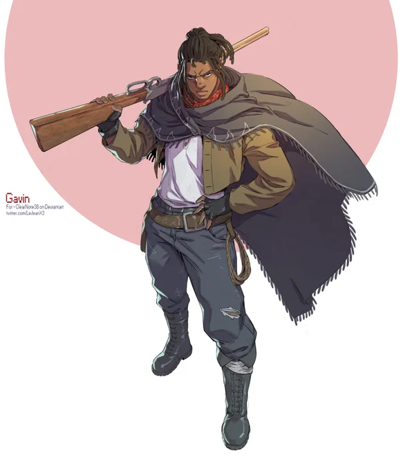 Commission for "An outlaw from the frontier who never misses a shot. Gavin is on a mission to dismantle the Church's zealotry, one shot at a time."