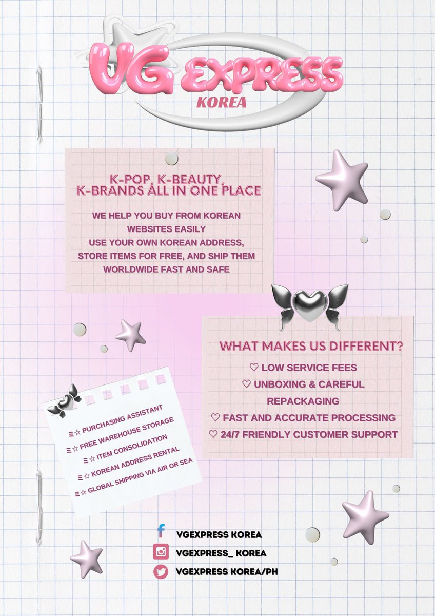 vgexpress_korea's tweet photo. #vgexpress
(ノ◕ヮ◕)ノ:・゚✧ We ship K-pop magic worldwide! 🩵
•Purchase Assistance 📲
•Korea Address Rental(Warehouse) 🏠
•Consolidation 🔎
•World Wide Shipping (Air & Sea Cargo) ✈️
•Bulk Buying Kpop Album & Goods 📦
DM or message me 💌🤍
https://t.co/BLBSZjNxNx
˚ෆ*₊˚ෆ*₊˚ෆ*₊˚ෆ*₊˚ෆ*₊˚ෆ*₊˚ෆ*₊˚ෆ*₊˚ෆ*₊˚ෆ*₊
#kpop #kpopbuying #kpopmd #koreashop
#Koreacargo #FastDelivery
#Trustedservice #Deliveryservice
#kpopmd #kpopmerch #kpopalbum
#kbeauty #KpopCargo #KpopOnlineShopPH #PH