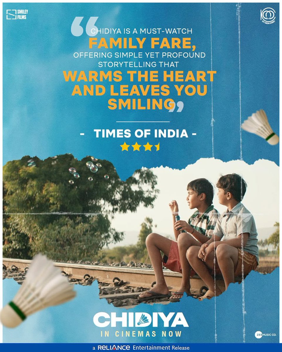 The journey has taken flight - Times of India review is here, and it's just the start
#Chidiya IN CINEMAS NOW

district.in/movies/chidiya…

#chidiya #incinemasnow #timesofindia