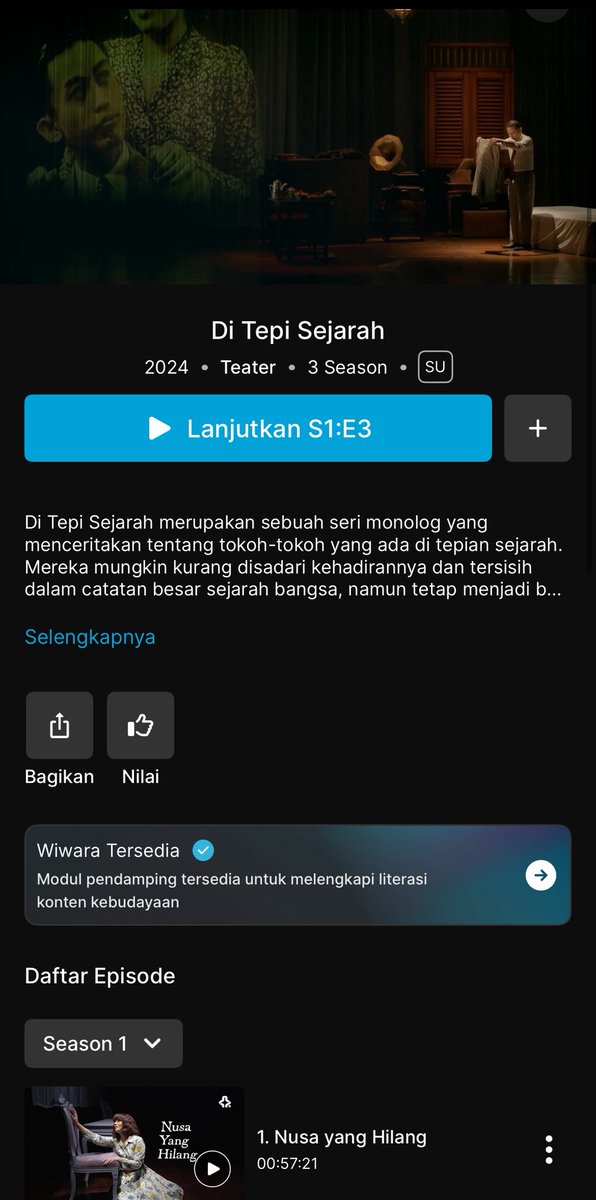 bibabercerita's tweet photo. "Kak, nonton teater monolognya Mbak Laura Basuki di mana?"

👉🏻 Aku nontonnya di platform legal milik Balai Kebudayaan Indonesia:
https://t.co/026lBcclNk

GRATIS, gak ada iklan dll, tinggal log in aja

Nama series monolognya "Di Tepi Sejarah", ada banyak aktor-aktris lain 🔥 https://t.co/lfZWYpRONP