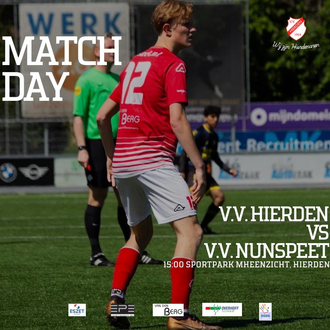 𝐌𝐀𝐓𝐂𝐇𝐃𝐀𝐘🔥| GOEDEMORGEN HIERDENAREN! Zijn jullie er klaar voor?! Om 15.00 uur gaat er afgetrapt worden tussen v.v. Hierden en v.v. Nunspeet! Wie gaat er naar de finale en wie haakt er af?Kom ons vlaggenschip steunen en support onze helden richting de overwinning!!🙏🏽
