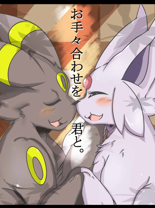 エーフィとブラッキー
「お手々合わせ」と「背中合わせ」 