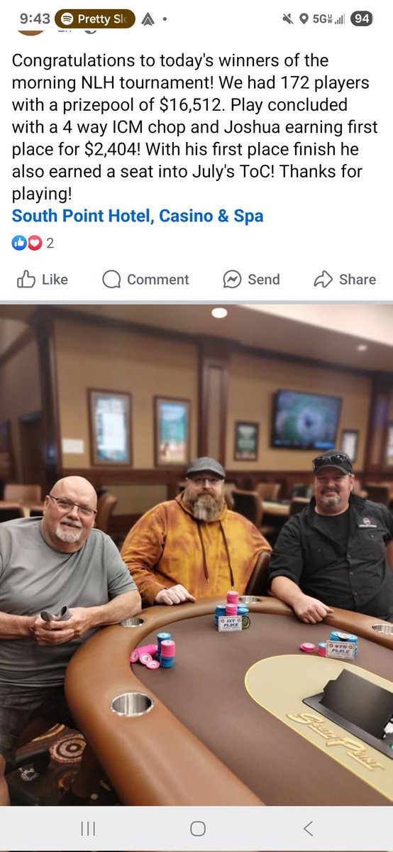 BigIntellectual's tweet image. Took First Place Money @ @SPPokr  @WSOP is in full swing and every room is packed