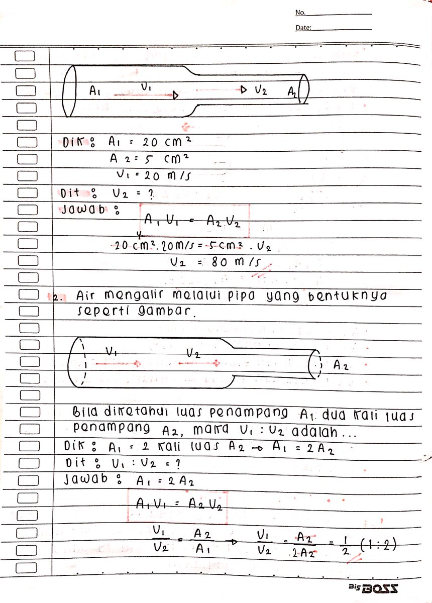 archuitect's tweet photo. catatan fisika kelas 11
✦ ࣪ ₊ fluida dinamis: persamaan kontinuitas, hukum bernoulli, teorema torricelli. https://t.co/2dpJZmCO0y