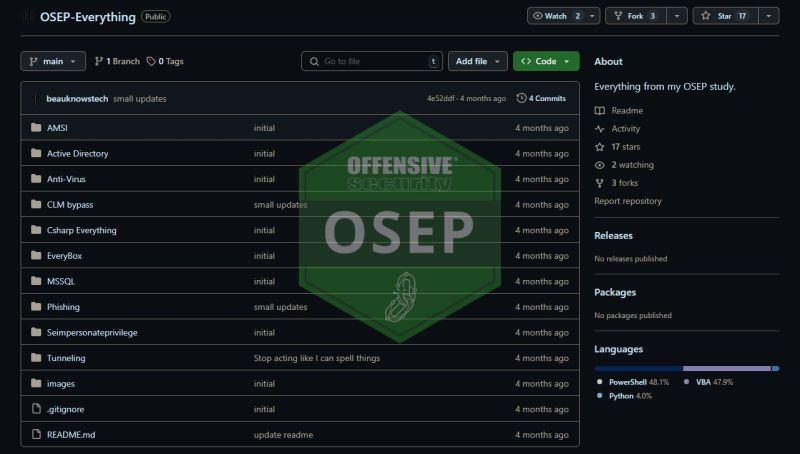 💡 If you're on the OSEP journey or planning to take it soon, bookmark this repository, build your home lab, and start experimenting.
🔗github.com/beauknowstech/…
Reference: LinkedIn