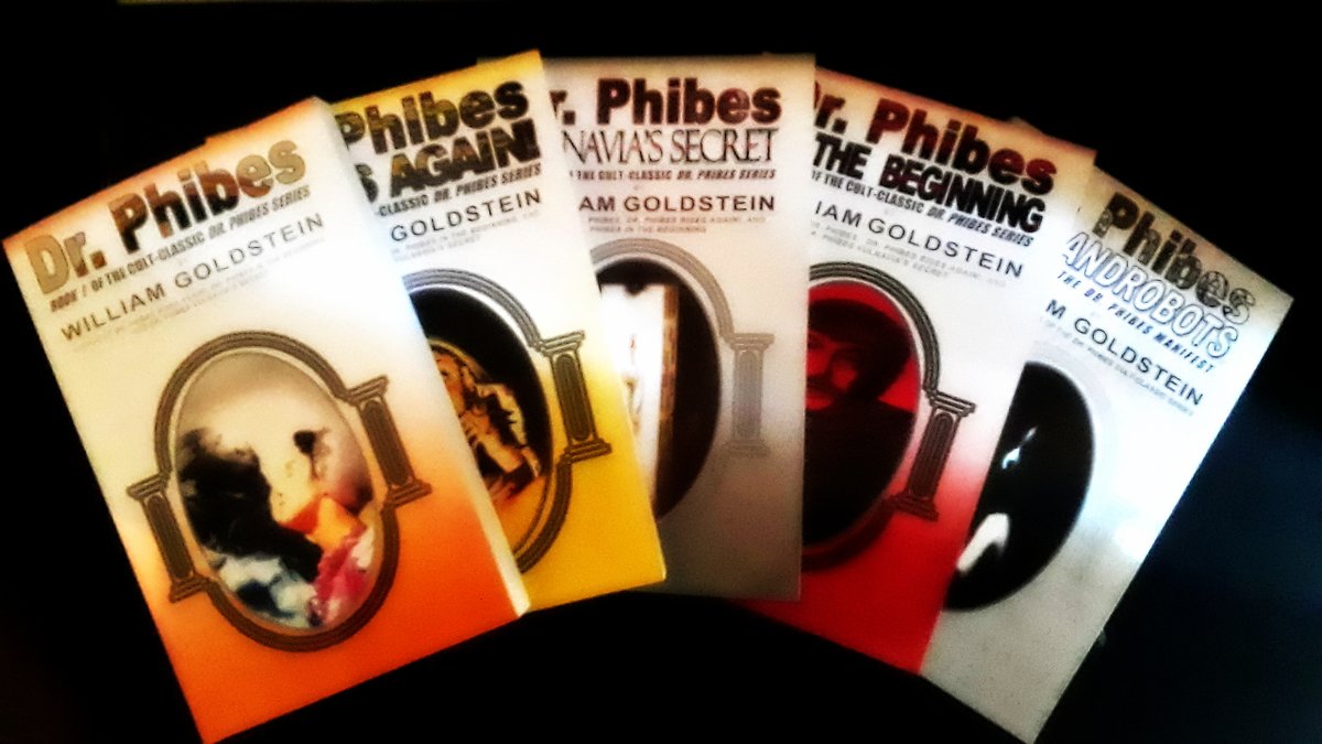PhibesForever's tweet image. Just like #TheAbominableDrPhibes movie the #DrPhibesSeriesBooks are also phan phavorites. Buy and Read all phive Dr. Phibes Books today. #DrPhibes #DrPhibesRisesAgain #DrPhibesInTheBeginning #DrPhibesVulnaviasSecret #DrPhibesTheAndrobots amazon.com/stores/William