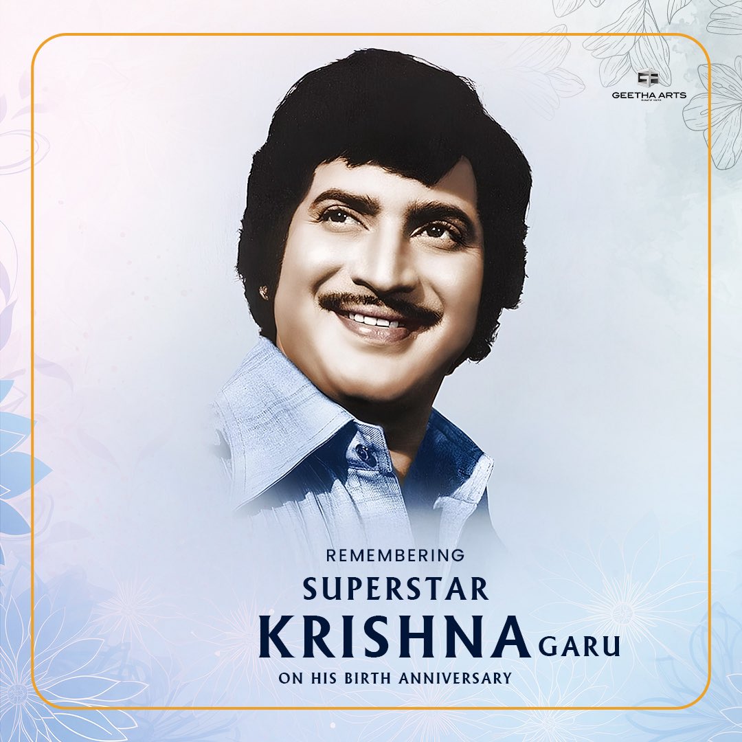 A name that echoes through the halls of Telugu film history. 💫

Remembering the Legendary Actor &amp; Evergreen Superstar Krishna garu on his birth anniversary! 🌟
