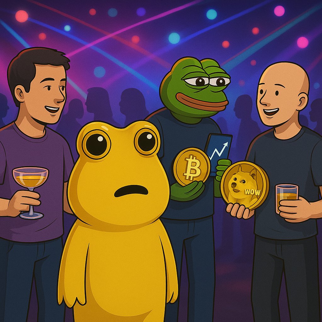 <a href="/PolyGoby/">PolyGoby🏝️</a>’s first-ever memecoin bash and it’s a VIBE! 🥂

$PEPE ’s flexin’ hard with the $BTC $DOGE coins, sippin’ on that crypto clout , while our lil Goby’s standin’ there like “Wait, what’s goin’ on here!?"

#PolyGoby #NewMemeCoin
<a href="/pumpdotfun/">pump.fun</a>#Solana
#Memecoin #Meme #Pumpfun